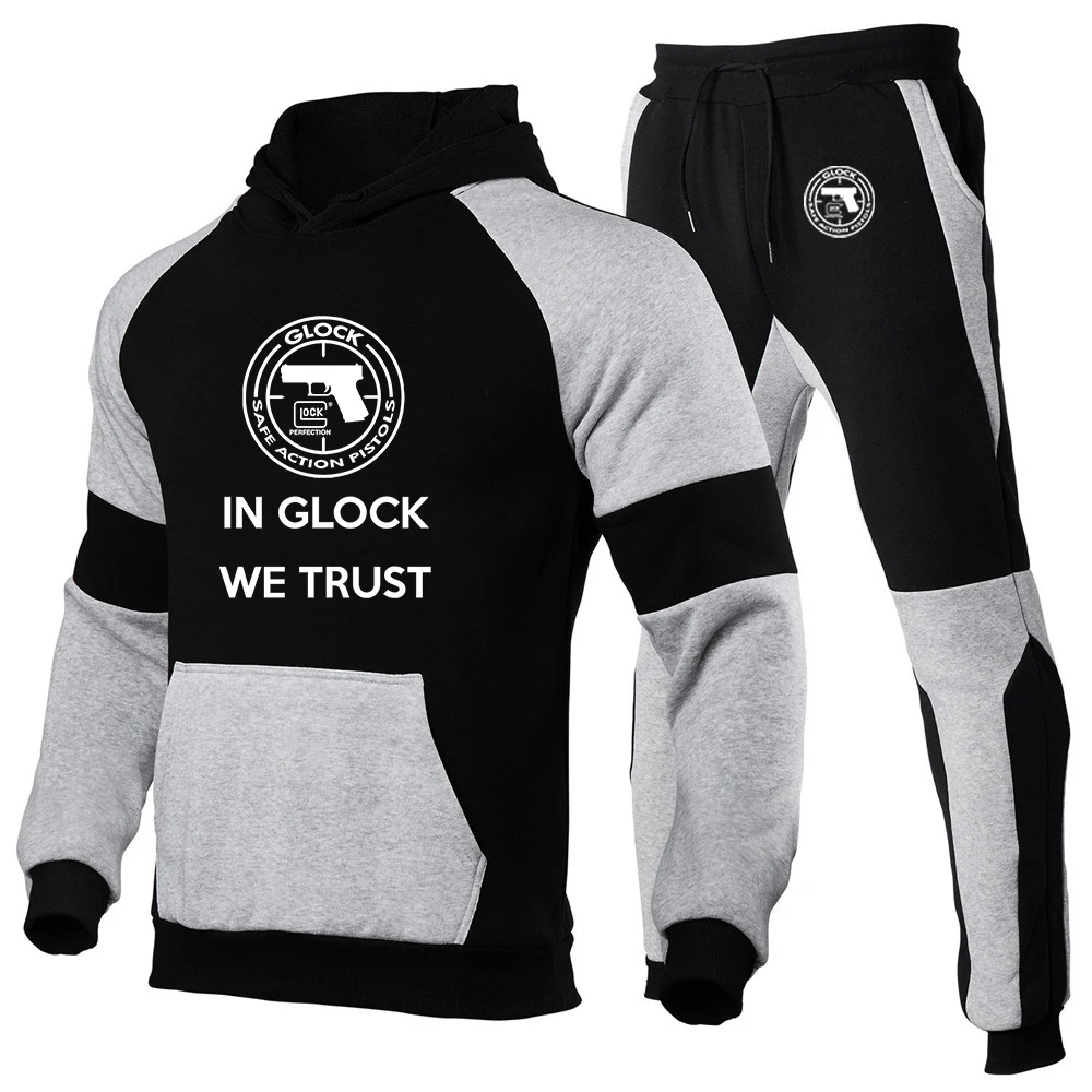 2023 Glock Handgun USA Logo Autumn Winter Mens Fashion Stitching Jogging Sportswear Hooded Sweater Casual Pants Two-Piece Suit
2023 Glock Handgun USA Logo Autumn Winter Mens Fashion Stitching Jogging Sportswear Hooded Sweater Casual Pants Two-Piece Suit