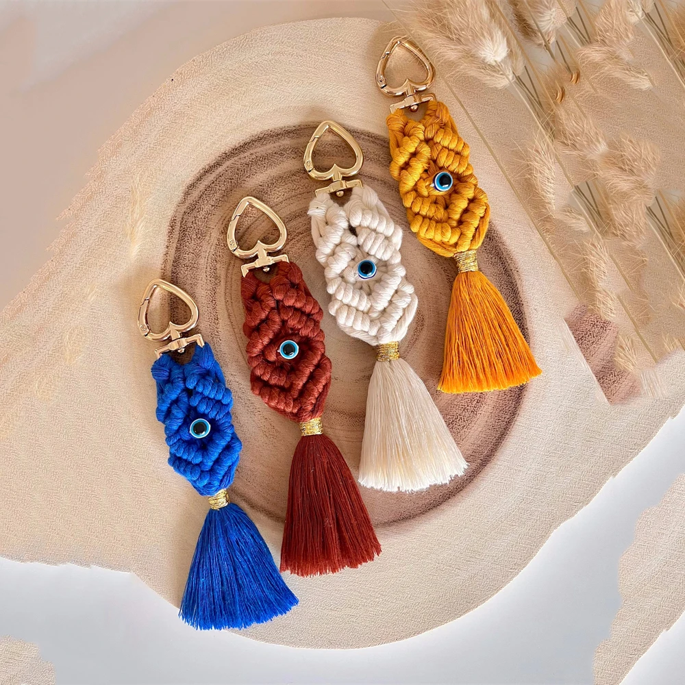 Blue Turkish Evil Eye Macrame Keychain - Lucky Protection Charm for Men & Women 4 S55603de9873b453993885ec1e9d35edcI