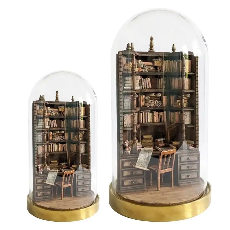 

The Bay Library Miniature Gothic Bookshelf Wooden Miniature House Portable Stylish Bookshelf Creative Bookshelf Fake Books Decor