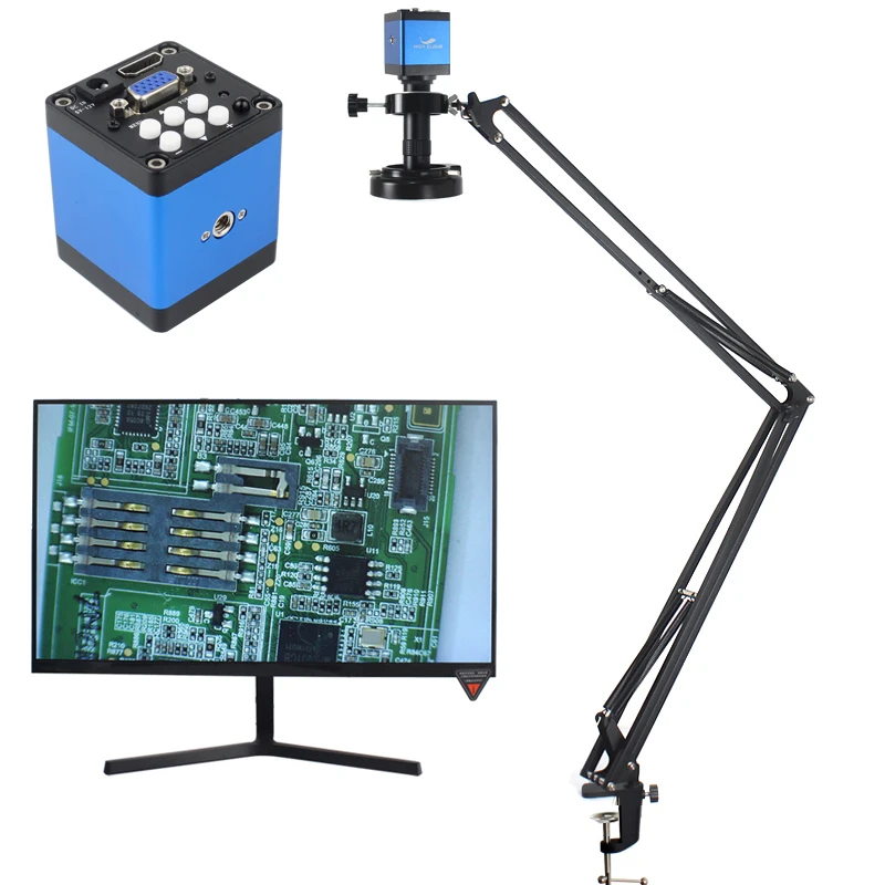 

1080P HDMI VGA Dual Output Digital Industrial Video Microscope Camera 1-130X Zoom Lens For Phone PCB Repair Soldering