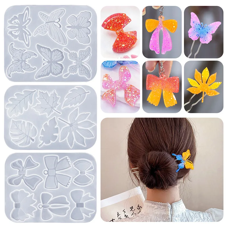 

DIY Hairpin Earring Mold Vintage Hair Stick Silicone Mould Jewelry Making Hair Clip Resin Molds Crystal Epoxy Casting