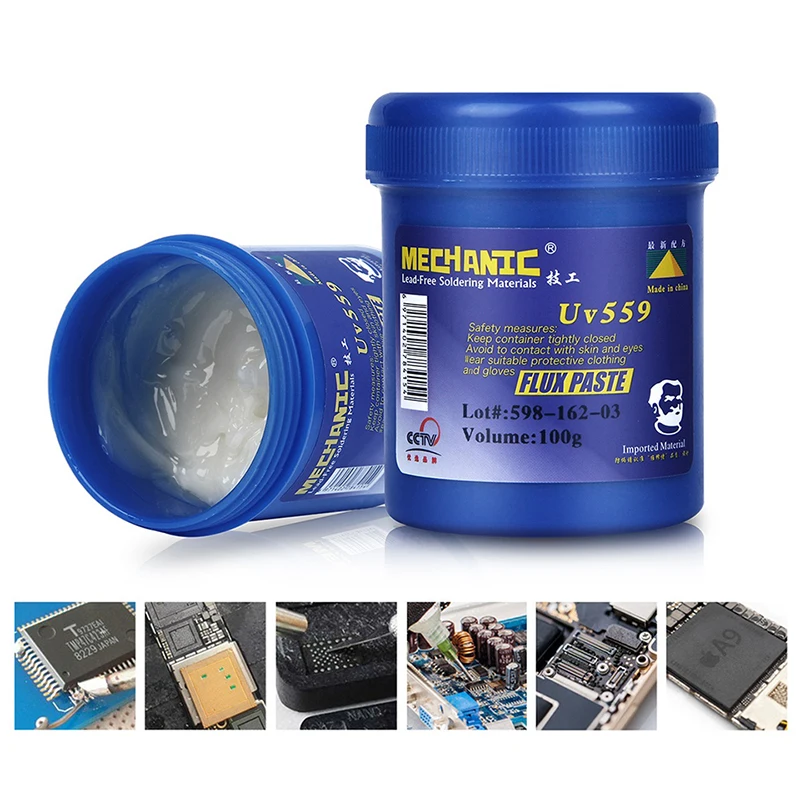 

MECHANIC UV559/UV223 100g Mild Rosin Lead-Free High Activity Solder Flux No-Clean Light Odor Soldering Paste For PCB BGA Repair