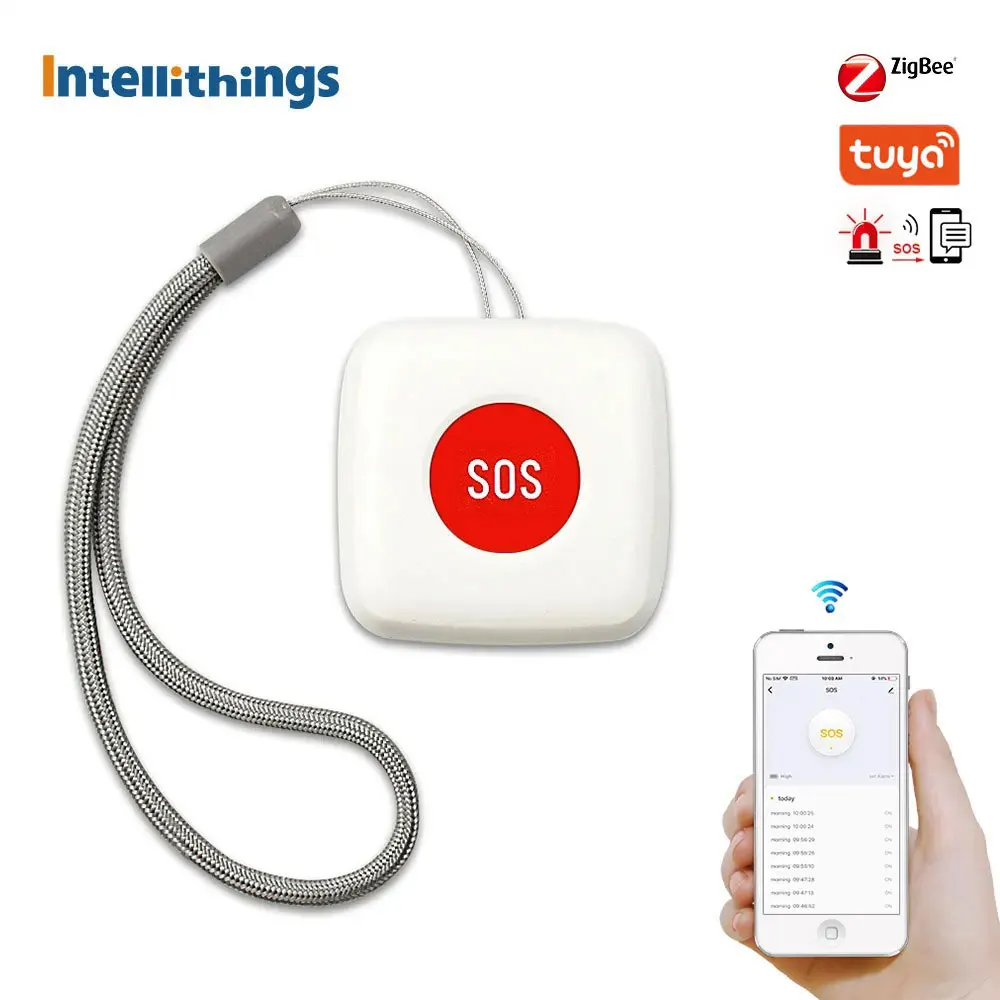 Intellithings Tuya Zigbee SOS Sensor Button Alarm Elderly Alarm Waterproof Emergency Help Alarm Switch Work with Smart Life App
Intellithings Tuya Zigbee SOS Sensor Button Alarm Elderly Alarm Waterproof Emergency Help Alarm Switch Work with Smart Life App