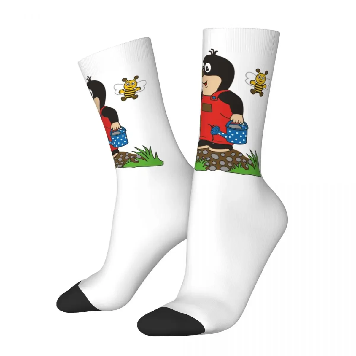 

Colorful Sunflower European Mole Comics Basketball Socks Krtek Little Maulwurf Cute Cartoon Polyester Long Socks for Unisex