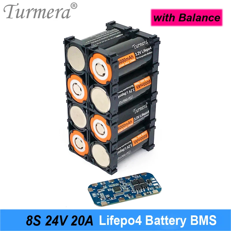 Turmera 8S 24V 29.2V 20A Lifepo4 Battery BMS Balance Protected Board for 18650 32650 32700 33140 Lithium Iron Phosphate Cell Use
Turmera 8S 24V 29.2V 20A Lifepo4 Battery BMS Balance Protected Board for 18650 32650 32700 33140 Lithium Iron Phosphate Cell Use