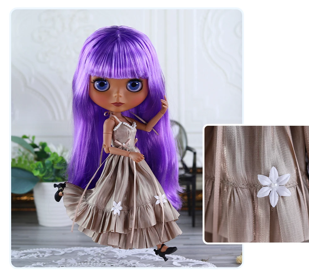 Naomi – Premium Custom Neo Blythe Doll with Purple Hair, Dark Skin & Matte Cute Face 12 Naomi – Premium Custom Neo Blythe Doll with Purple Hair, Dark Skin & Matte Cute Face 12
