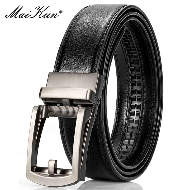 

Maikun Genuine Leather Belt For Men Golf Adjustable Automatic Buckle Men's Dress Belts The Second Layer Of Cowhide Waistband