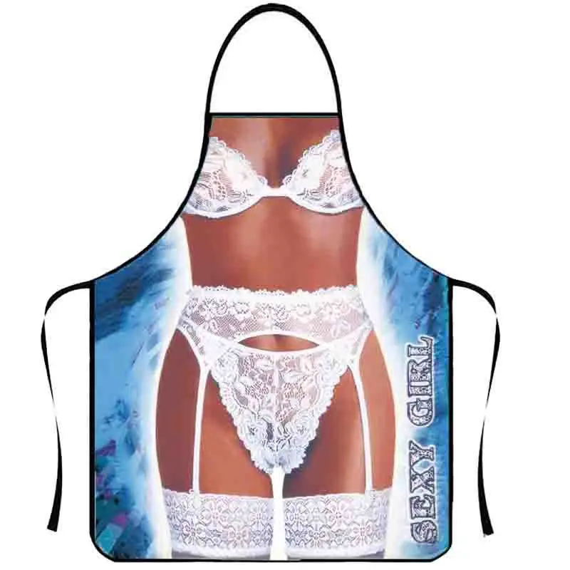 

Funny Kitchen Apron Digital Printed Muscle Man Sexy Women Home Cleaning Party Personality Creative Pattern Antifouling Cooking