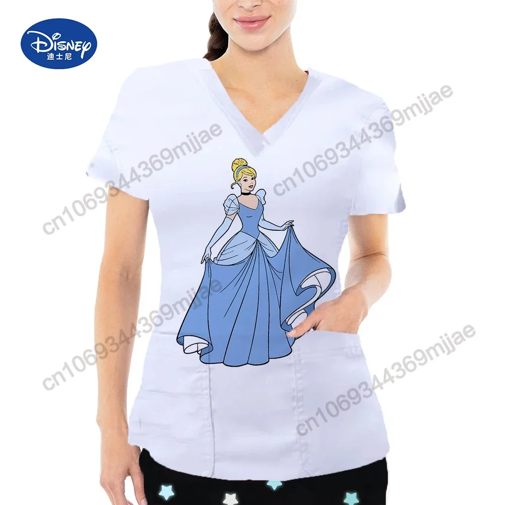 Женская летняя футболка с коротким рукавом и V-образным вырезом 
Женская летняя футболка с коротким рукавом и V-образным вырезом