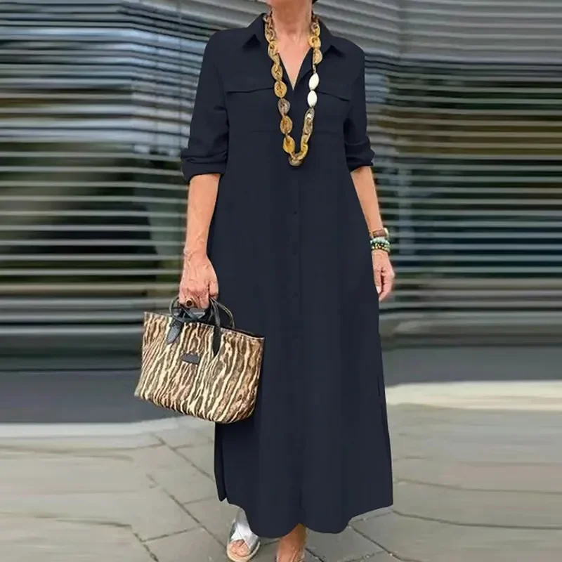Casual Loose Side Split Party Dress 2023 Spring Summer Big Pocket Beach Maxi Dress Lady Elegant Long Sleeve Lapel Shirt Dresses
Casual Loose Side Split Party Dress 2023 Spring Summer Big Pocket Beach Maxi Dress Lady Elegant Long Sleeve Lapel Shirt Dresses