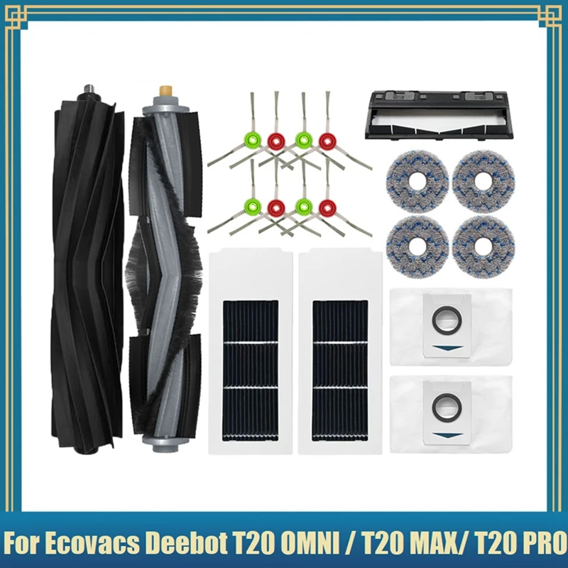 

Запчасти и аксессуары Для Ecovacs Deebot T20 OMNI/T20/T20 Max/T20 Pro, основная и боковая щетка для вакуумного фильтра, насадка на швабру, пылесборник с фильтром НЕРА