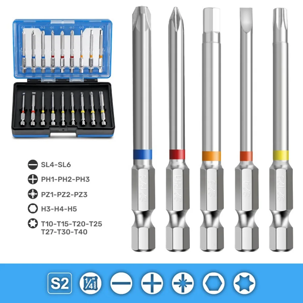 18PCS 75mm Extended Slotted Trox Cross Screwdriver Bits Magnetic Batch Head 1/4'' Hex Shank For Electric Driver Power Tool
18PCS 75mm Extended Slotted Trox Cross Screwdriver Bits Magnetic Batch Head 1/4'' Hex Shank For Electric Driver Power Tool