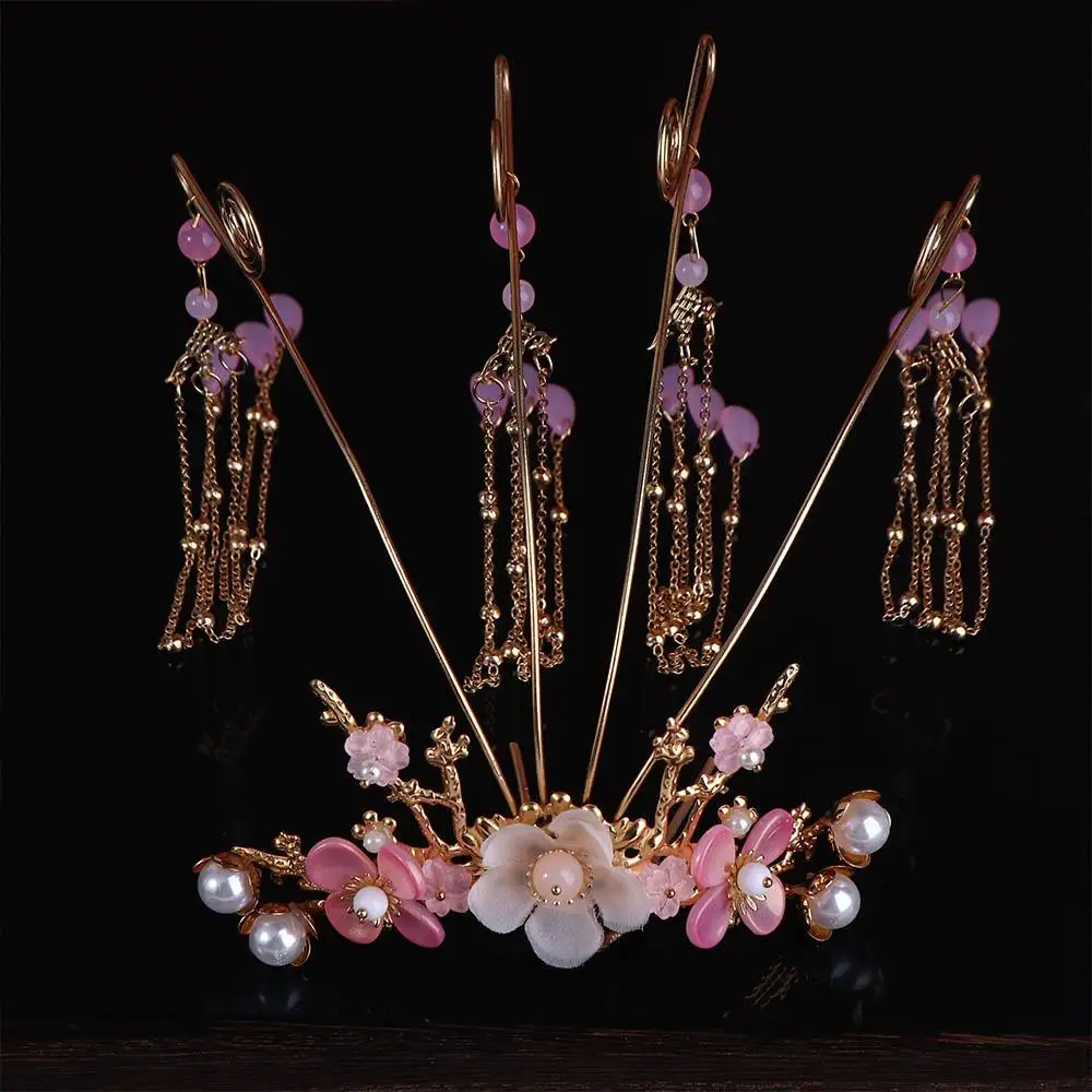 Elegant Retro Pink Antique Flower Tassel Chinese Style Headdress Ancient Hair Stick Hair Crown Children's Hair Fork
Elegant Retro Pink Antique Flower Tassel Chinese Style Headdress Ancient Hair Stick Hair Crown Children's Hair Fork