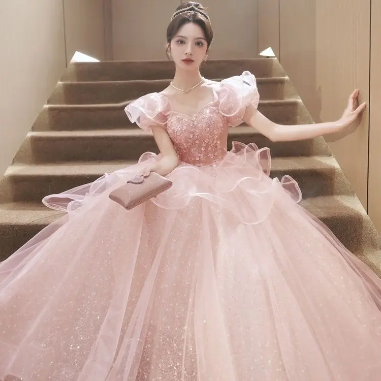 Harajpee Pink Evening Dresses Women 2024 New Banquet Atmosphere Light Luxury Princess Dress Birthday Adult Gift Host Vestido
Harajpee Pink Evening Dresses Women 2024 New Banquet Atmosphere Light Luxury Princess Dress Birthday Adult Gift Host Vestido