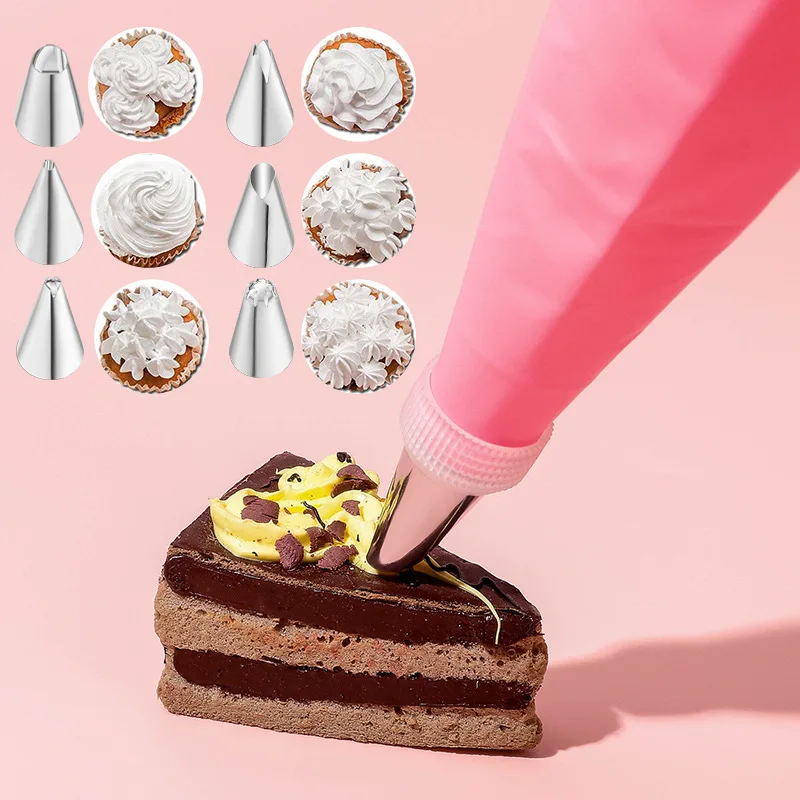 Pastry Bag and Stainless Steel Cake Nozzle Kitchen Accessories for Decorating Bakery Confectionery Equipment
Pastry Bag and Stainless Steel Cake Nozzle Kitchen Accessories for Decorating Bakery Confectionery Equipment