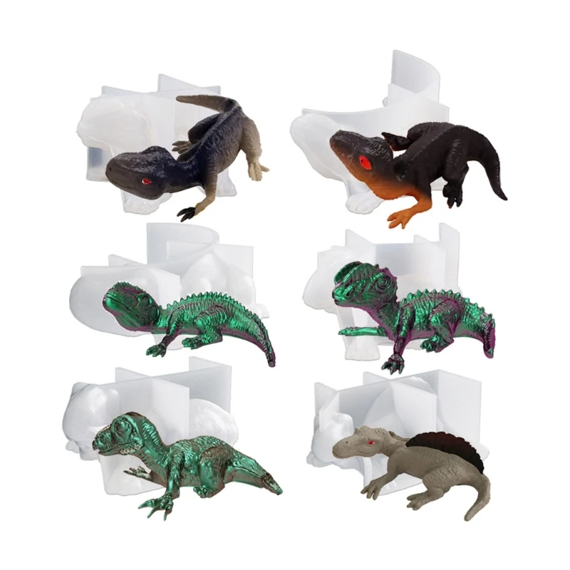 

Glossy Silicone Resin Molds Halloween Dinosaur Keychain Mold DIY Pendant Ornaments Jewelry Epoxy Resin Crafting Mold X3UD