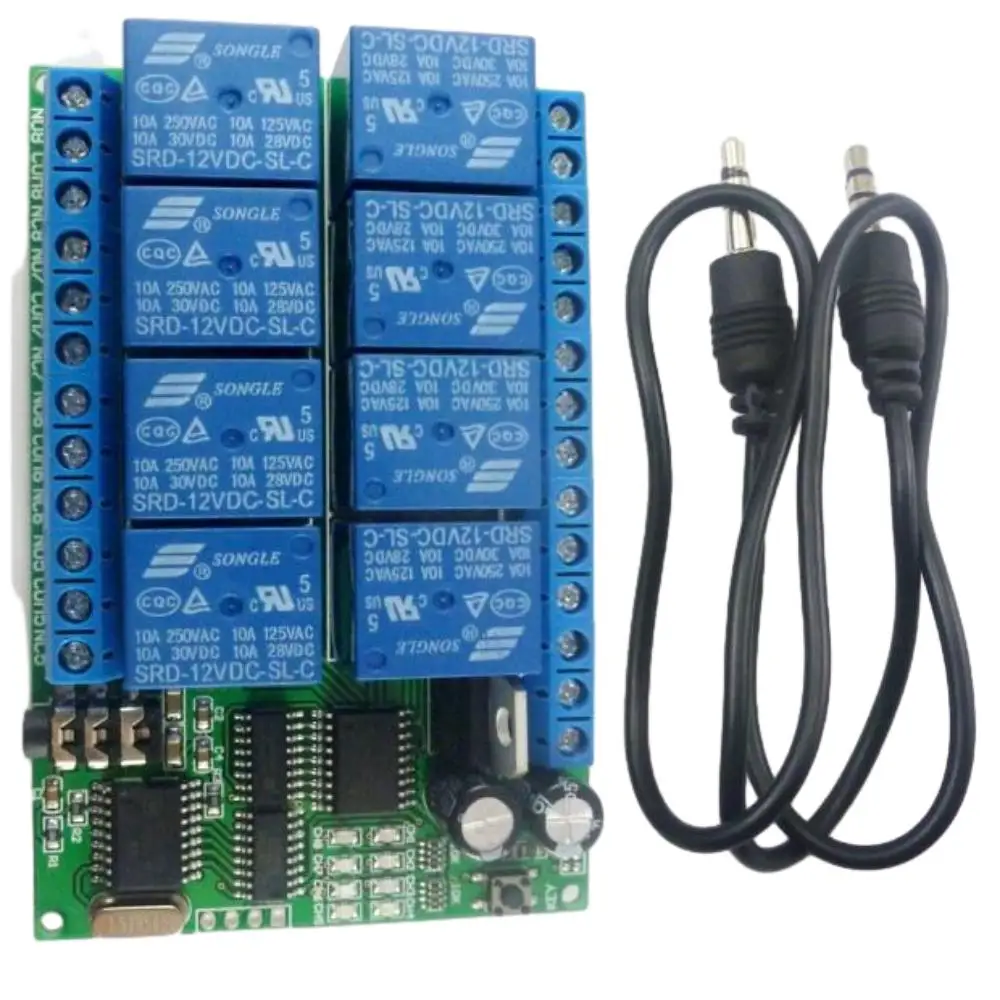 AD22A08 DC 12V 8 Channels DTMF Relay Module MT8870 Audio Decoder Phone Remote Control Switch Smart Home Controller Relay
AD22A08 DC 12V 8 Channels DTMF Relay Module MT8870 Audio Decoder Phone Remote Control Switch Smart Home Controller Relay