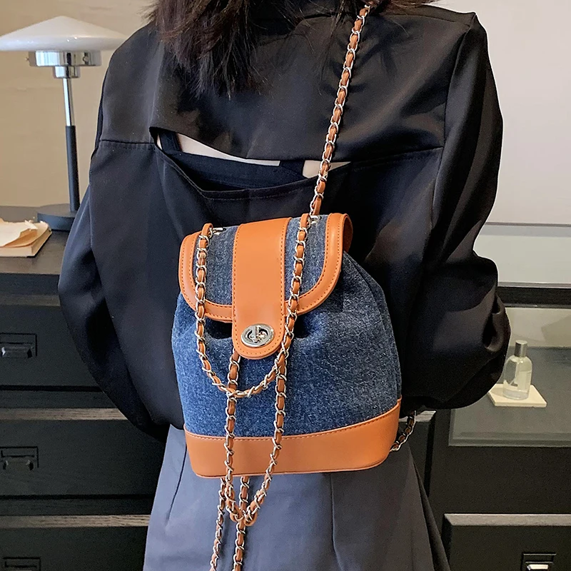 Fashion Women Denim Backpacks High Quality Ladies Shoulder Travel Bags Luxury Female Small New Laptop Bags for Teenager Girls 
Fashion Women Denim Backpacks High Quality Ladies Shoulder Travel Bags Luxury Female Small New Laptop Bags for Teenager Girls