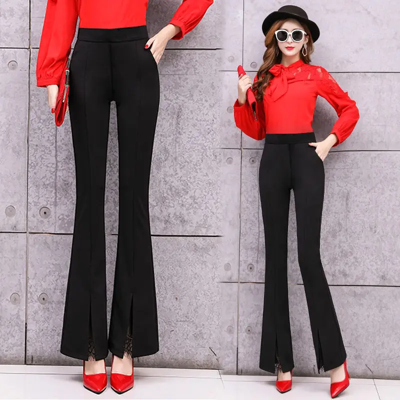 2024 Women Spring Autumn New Korean Slim High Waist Trousers Female Split Solid Color Suit Pants Ladies Pockets Flare Pants Y658
2024 Women Spring Autumn New Korean Slim High Waist Trousers Female Split Solid Color Suit Pants Ladies Pockets Flare Pants Y658