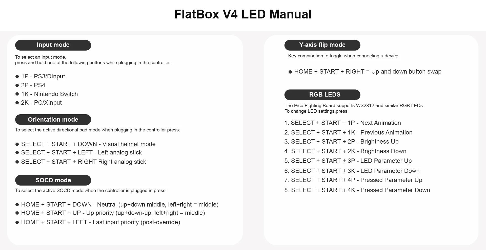 Generic Arcade Stick Controller For PC Pico Mini Style SWAP Kailh