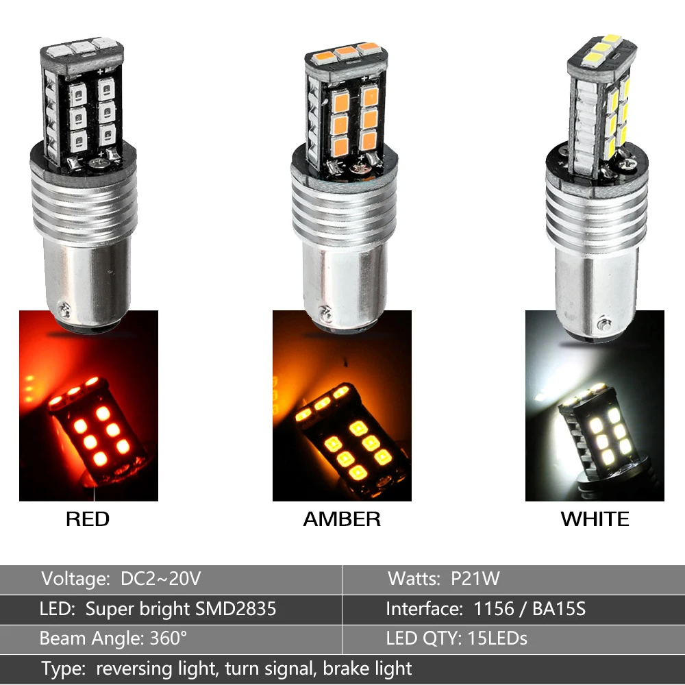 High Quality 1156 BA15S P21W 15 SMD 2835 Canbus LED Auto Car Bulbs Indicator Turn Lights Parking Light DC 12V White Lamp
High Quality 1156 BA15S P21W 15 SMD 2835 Canbus LED Auto Car Bulbs Indicator Turn Lights Parking Light DC 12V White Lamp