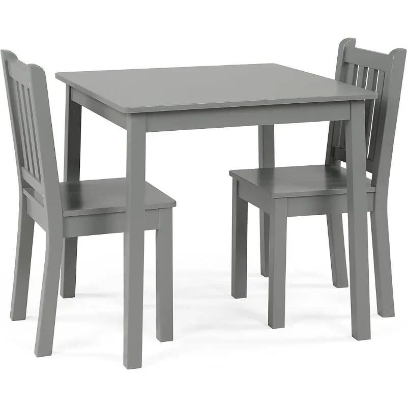 

Скромная Экипировка, серый детский деревянный стол и набор из 2 стульев, квадратный