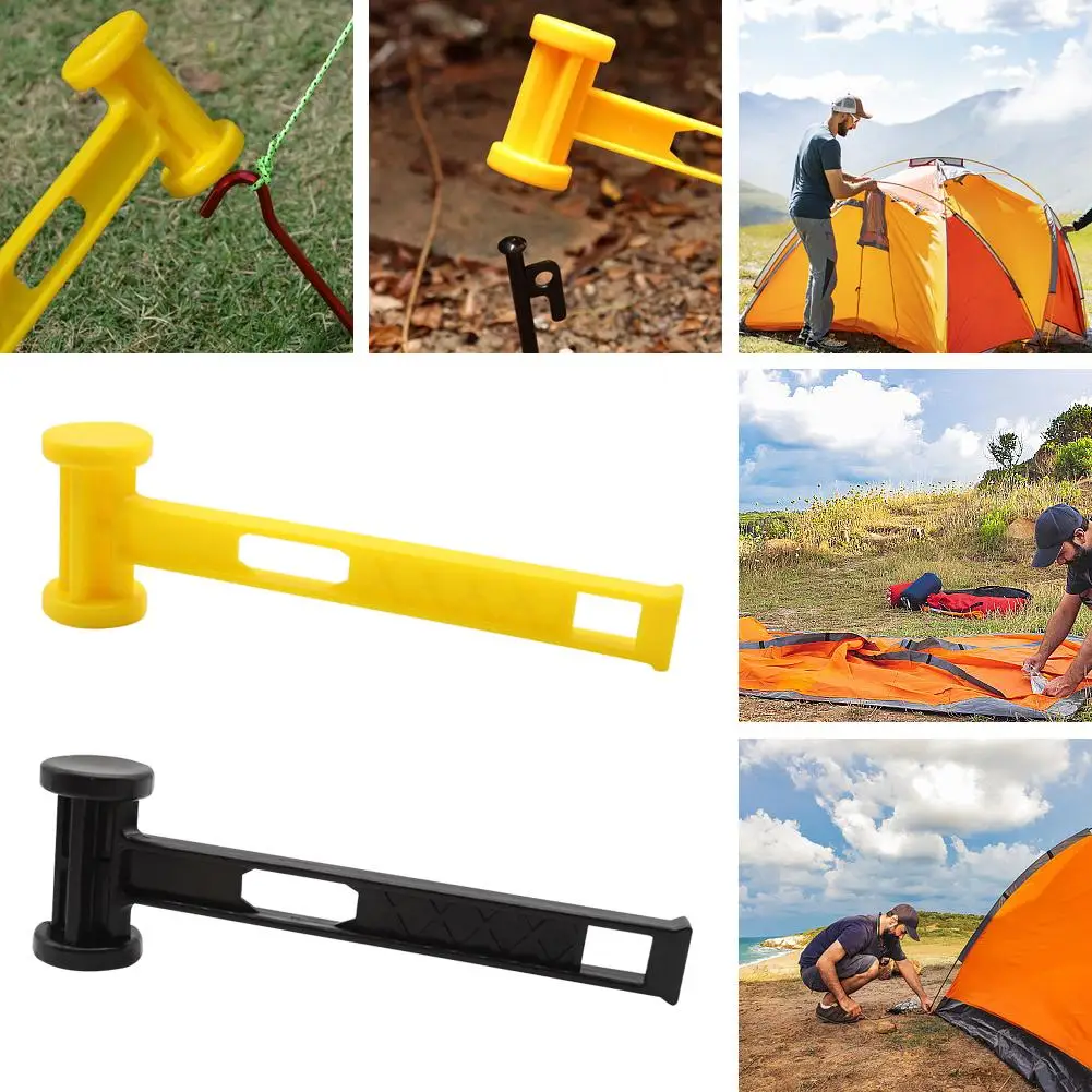 

Outdoor Camping PE Plastic Hammer Portable Pulling Lightweight Ceiling Tools Ground Tent Hammer Ultra Nail Nail Hammer Hamm O8W4