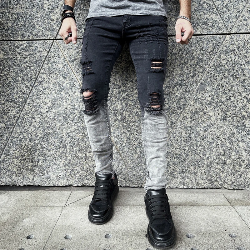 New Fashion Tight Denim Pants Men 2022 Fall Trend Ripped Design Slim Jeans Mens Leisure Mid Waist Gradient Color Jean Trousers
New Fashion Tight Denim Pants Men 2022 Fall Trend Ripped Design Slim Jeans Mens Leisure Mid Waist Gradient Color Jean Trousers