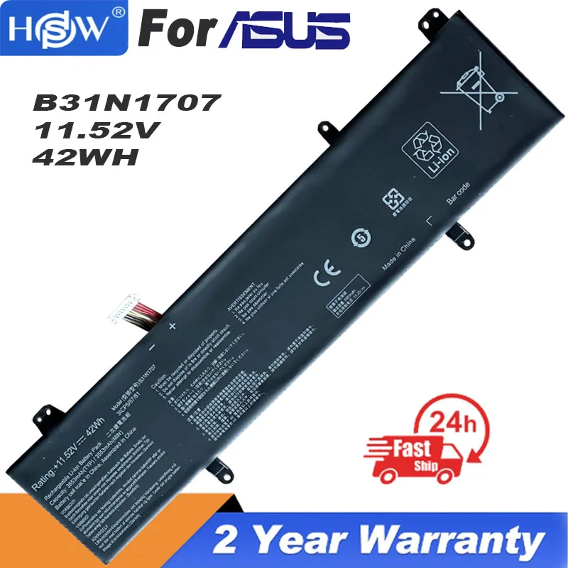 Аккумулятор B31N1707 для ноутбука ASUS Vivobook S14 S410UQ X411UA X411UF X411UN X411UQ S14 S410UA S410UN S41OUN, 11,52 в
Аккумулятор B31N1707 для ноутбука ASUS Vivobook S14 S410UQ X411UA X411UF X411UN X411UQ S14 S410UA S410UN S41OUN, 11,52 в