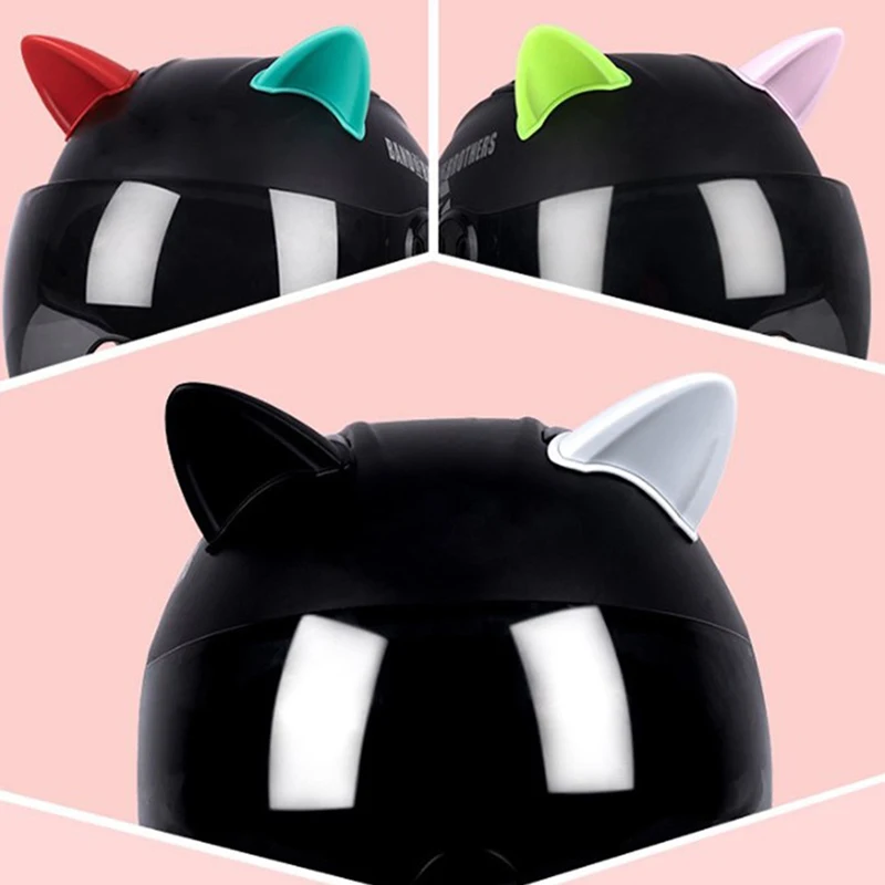 

1pair Universal Helmet Cat Ears Decoration Motorcycle Electric Car Driving Styling Cute Cat Ears Stickers Decor Helmet Acces