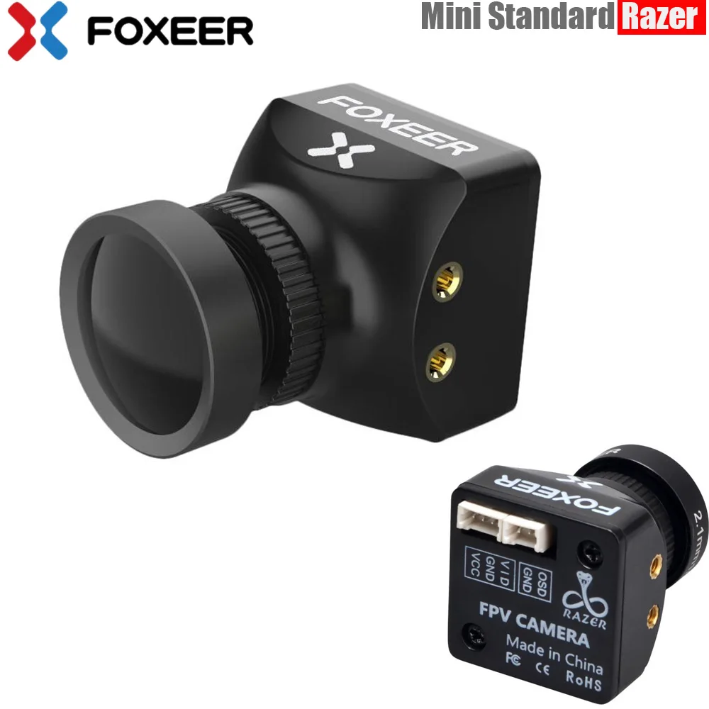 

Foxeer Razer Mini HD 5 Мп 2,1 мм M12 объектив 1200TVL RC стандартная камера FPV 4:3 16:9 NTSC/PAL переключаемая камера с задержкой 4 мс
