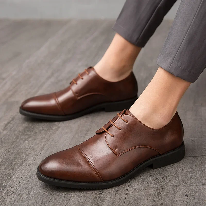 

Japanese Office Le Fu Derby Shoes Large Size Formal Business Leather Shoes Men's Fashion Banquet Wedding Shoes PX044