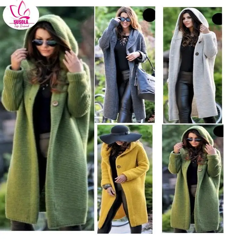 SUSOLA Long Cardigan Women Sweater Autumn Winter Bat Sleeve Knitted Sweater Jacket Loose Ladies Sweaters Coat
SUSOLA Long Cardigan Women Sweater Autumn Winter Bat Sleeve Knitted Sweater Jacket Loose Ladies Sweaters Coat