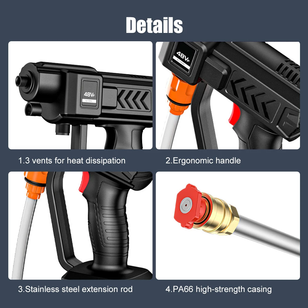 48V/96V Car Wash Washer Gun Cordless High Pressure Car Washer Spray Rechargeable EU/US Wash Gun Electric Water Gun Machine
48V/96V Car Wash Washer Gun Cordless High Pressure Car Washer Spray Rechargeable EU/US Wash Gun Electric Water Gun Machine