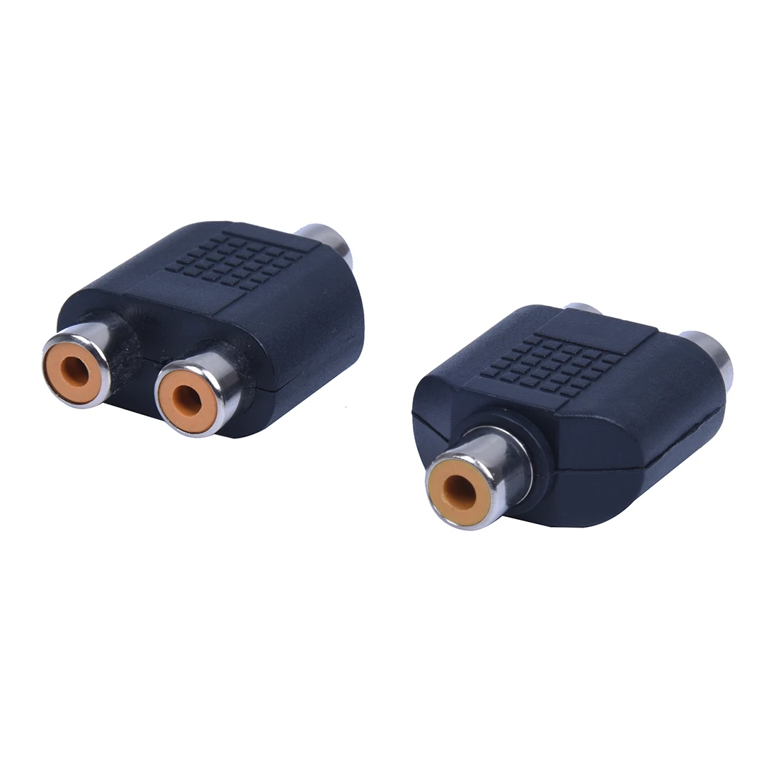 

2 pcs RCA AV splitter Y adapter 1 female 2 female, black