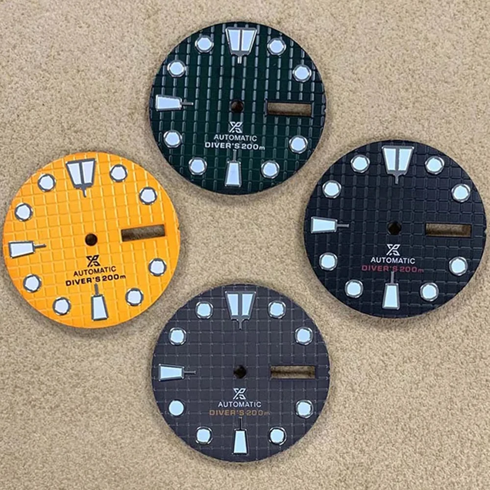 28.5mm Watch Dial with Green Luminous Dial NH35 for NH35/NH36 Automatic Movement Dual Calendar 3D Nails Watch Faces Accessories
28.5mm Watch Dial with Green Luminous Dial NH35 for NH35/NH36 Automatic Movement Dual Calendar 3D Nails Watch Faces Accessories