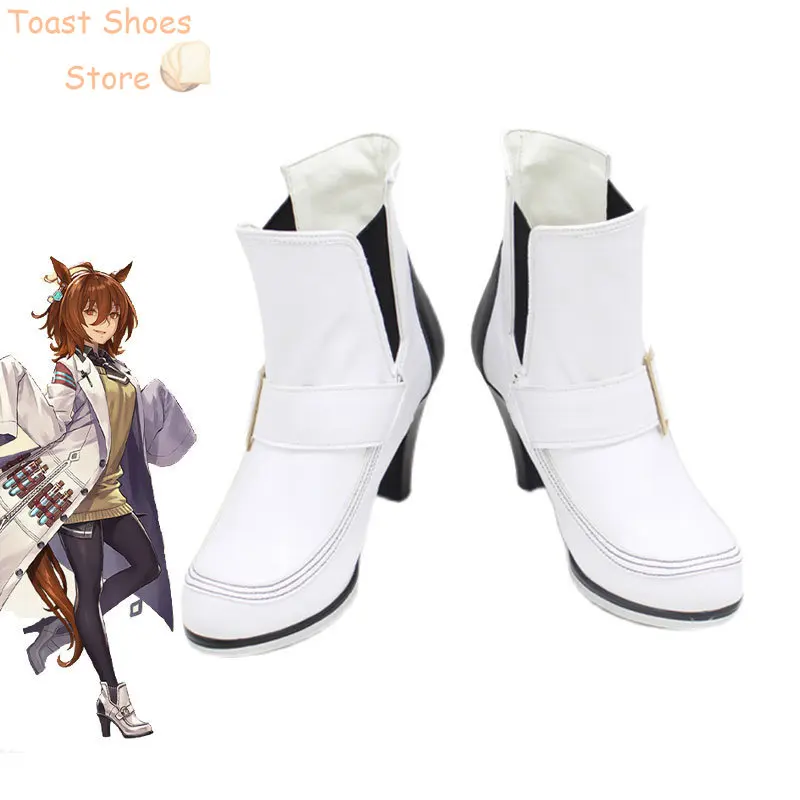 

Game Umamusume: Pretty Derby Agnes Tachyon Cosplay Shoes Halloween Carnival Boots Cosplay Prop PU Leather Shoes Costume Prop