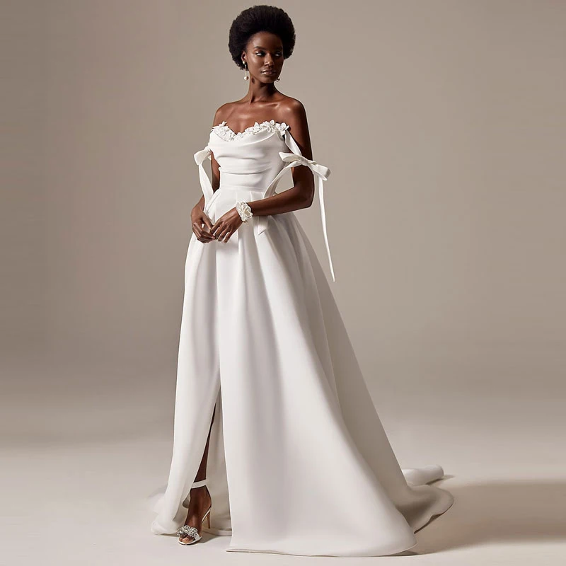 Simple Wedding Dresses Side Slit Sweetheart Off The Shoulder Appliques Bridal Gowns Lace Up Robe De Mariée vestidos de novia
Simple Wedding Dresses Side Slit Sweetheart Off The Shoulder Appliques Bridal Gowns Lace Up Robe De Mariée vestidos de novia