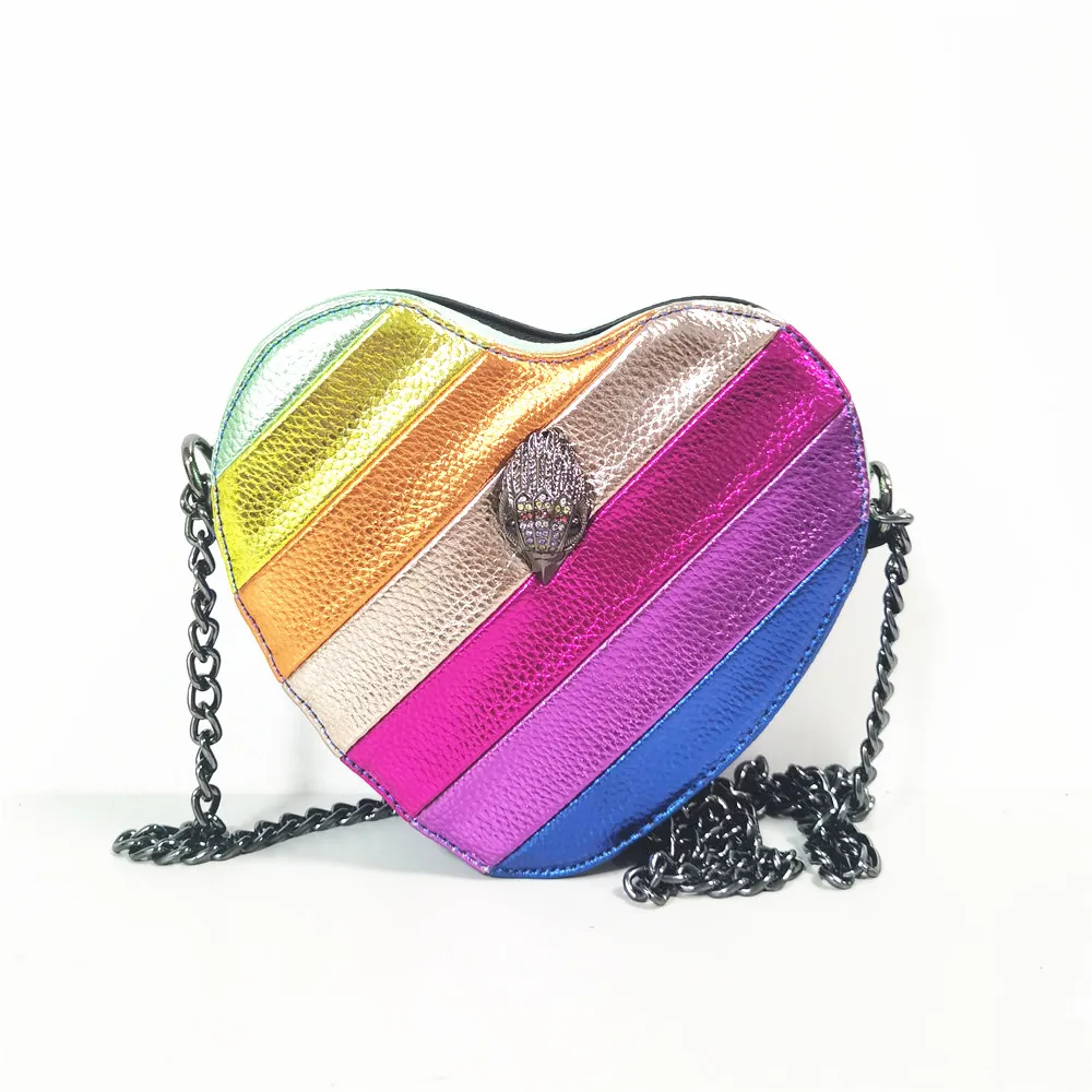 New Arrival Heart Shape Rainbow Handbag Women Cross Body Bag Colorful PU Leather Handbag Shoulder Bag For Christmas Gift
New Arrival Heart Shape Rainbow Handbag Women Cross Body Bag Colorful PU Leather Handbag Shoulder Bag For Christmas Gift