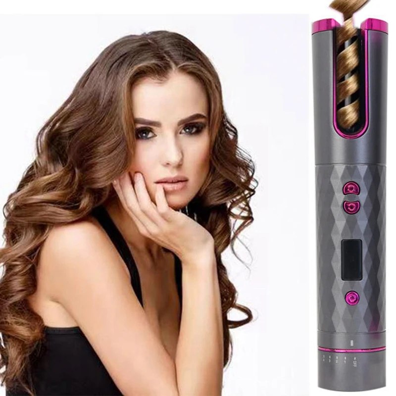 

Fast Hair Curlers USB LCD Display Wireless Ceramic Rotating Curling Iron Curling Iron Hair Tools