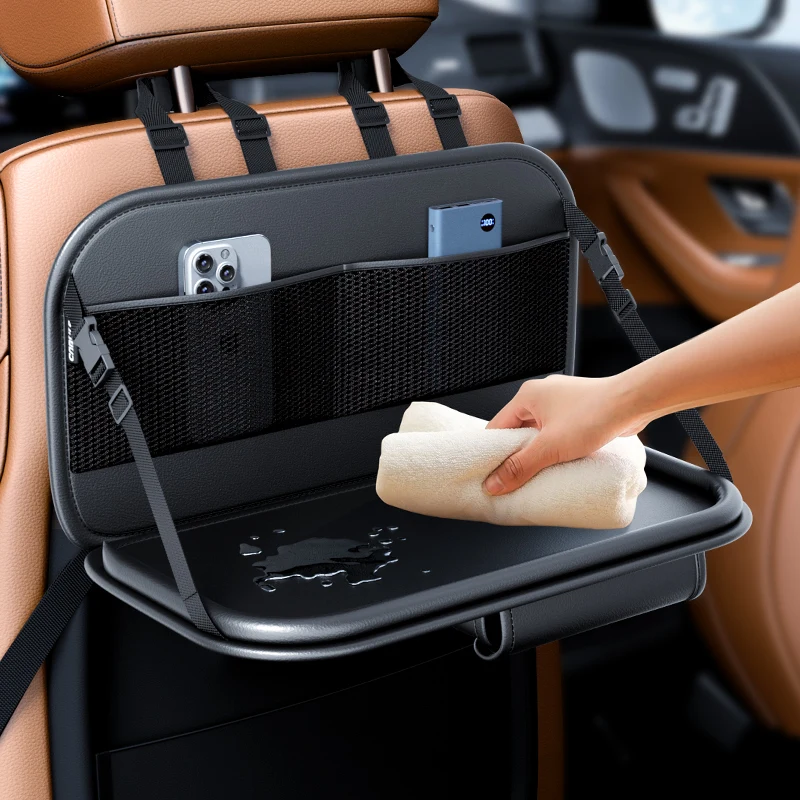 

Car Backseat Organizer With Tablet Holder Leather Auto Tissue Box Universal Seat Back Hanging Phone Pockets Storage Bag