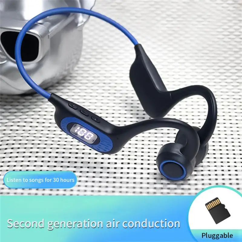 

Bone Conduction Earphone Wireless Bluetooth 5.3 Headphone Outdoor Sport Earbud Headset With Mic For Android Ios Support SD Card