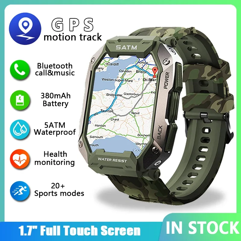 GPS Military Smart Watch Men Bluetooth Full Touch Screen 5ATM Waterproof Watches Sports Fitness Smartwatch For Android IOS Watch
GPS Military Smart Watch Men Bluetooth Full Touch Screen 5ATM Waterproof Watches Sports Fitness Smartwatch For Android IOS Watch
