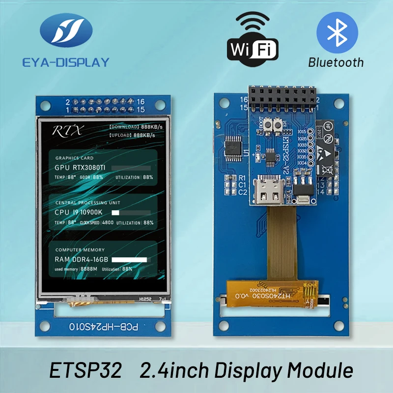 

ESP32 Arduino LVGL WIFI&Bluetooth Development Board 2.4" 240*320 Smart Display Screen 2.4inch LCD TFT Module