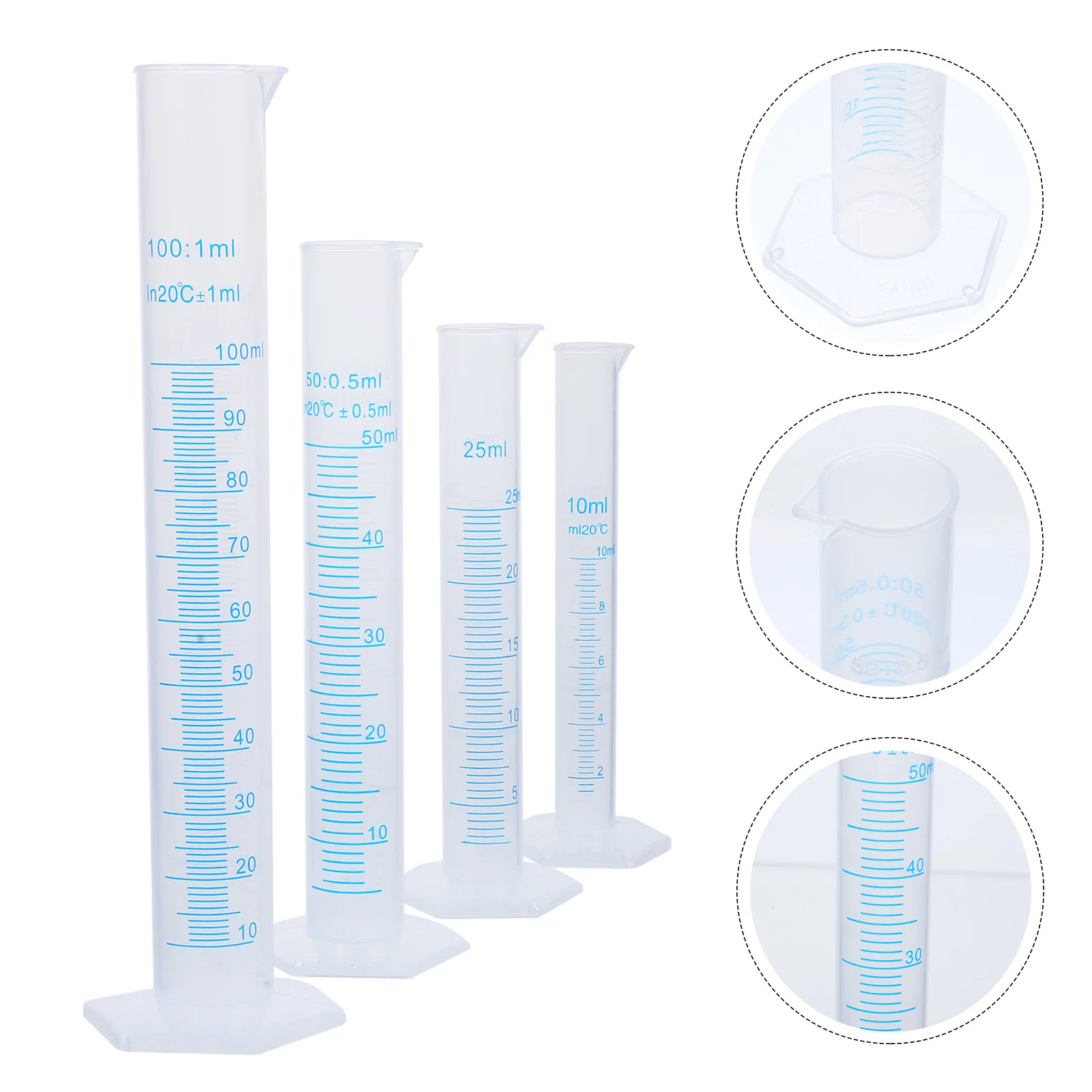 

Transparent Measuring Plastic Graduated Cylinder Plastic Measuri Trial Test Liquid Tube Lab Tool / / /