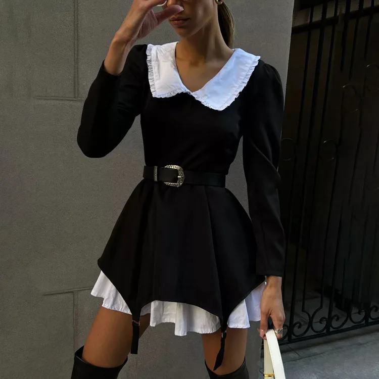 2024 Autumn Women's High End French Long Sleeved Doll Neck Skirt Design Sense Small And Fake Two Piece Dress
2024 Autumn Women's High End French Long Sleeved Doll Neck Skirt Design Sense Small And Fake Two Piece Dress