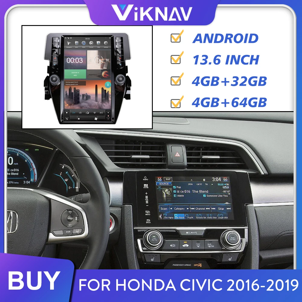 for Honda Civic 2016 2017 2018 2019 Android Car Radio Stereo Multimedia Player Head Unit Tape Recorder 2din 13.6 Inch
for Honda Civic 2016 2017 2018 2019 Android Car Radio Stereo Multimedia Player Head Unit Tape Recorder 2din 13.6 Inch