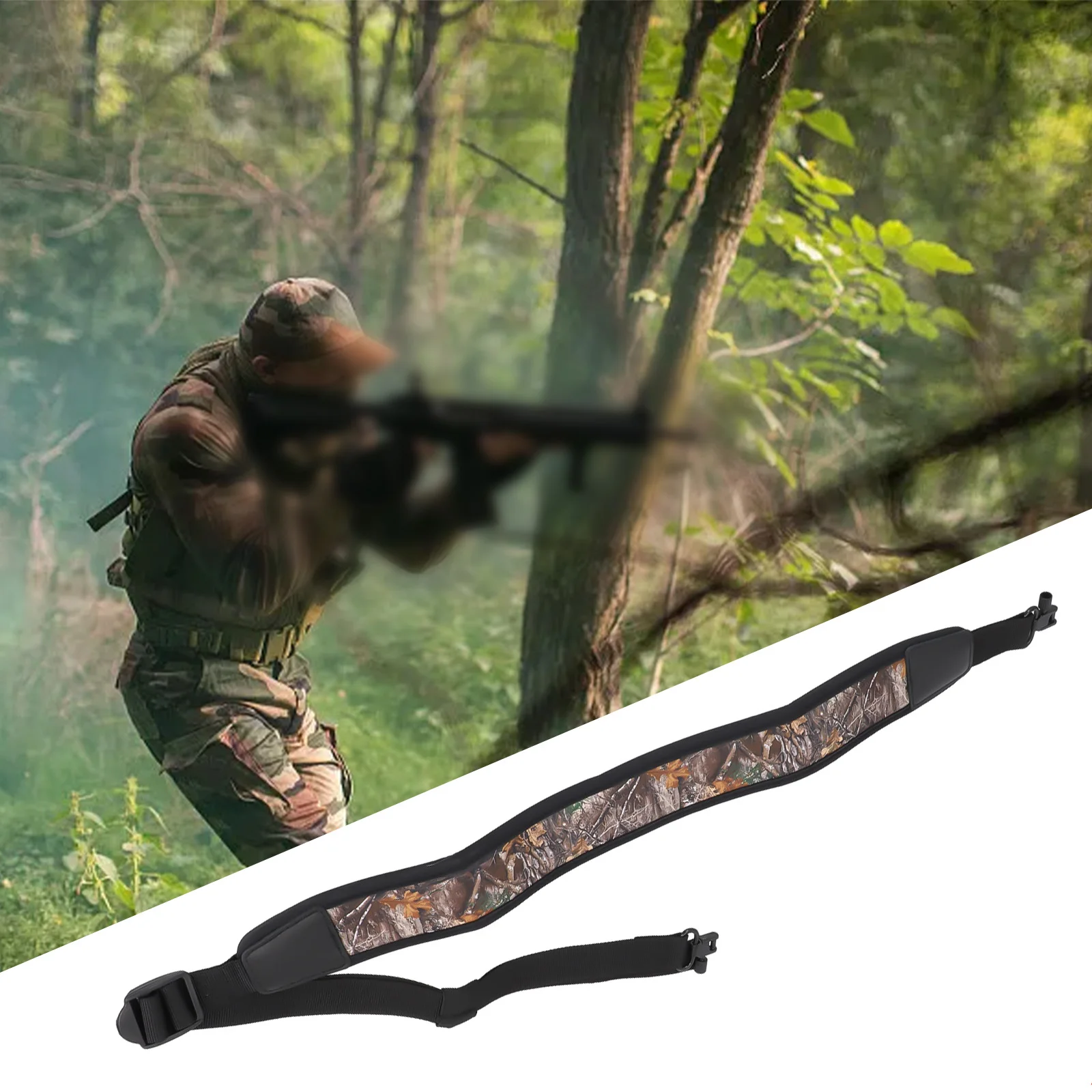 

Sling Shoulder Pad Strap Outdoor Nylon With Non-slip Backing 5cm Width 70~130cm Length Camouflage Brand New Durable