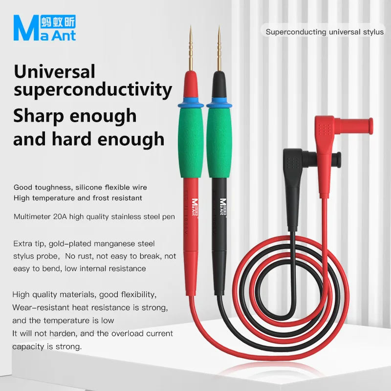 MaAnt P22A Super Conductive Multimeter Probes Replaceable Accurate Measurement Superfine Universal Test Leads Wire Pen
MaAnt P22A Super Conductive Multimeter Probes Replaceable Accurate Measurement Superfine Universal Test Leads Wire Pen