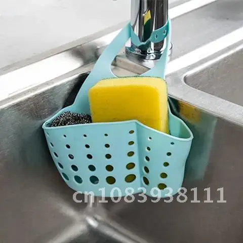 

Drain Basket Kitchen Gadgets Adjustable Snap Hanging Organizer Utensils Holder Sponge Soap Cloth Dish Sink Kitchen